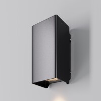 Maytoni Shell O505WL-L3B3K Черный уличный фасадный настенный светильник с узким лучом света, свет в одну сторону, 3Вт 200лм 3000К 7° CRI80 IP65 220V, 130x70x62мм, -40...+50°C