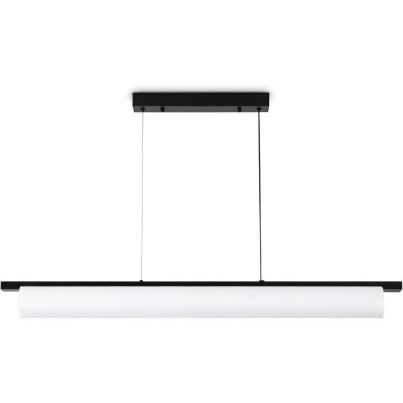 Freya Even FR5625PL-L45B Подвесной линейный светодиодный светильник, плафон белый текстиль, основание черный металл, 500x120x80мм, CCT перекл. цвет. температуры на драйвере, LED 20Вт 2700;3000;4000К 1050Лм CRI80 180° IP20 220В