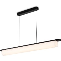 Freya Even FR5625PL-L45B Подвесной линейный светодиодный светильник, плафон белый текстиль, основание черный металл, 500x120x80мм, CCT перекл. цвет. температуры на драйвере, LED 20Вт 2700;3000;4000К 1050Лм CRI80 180° IP20 220В