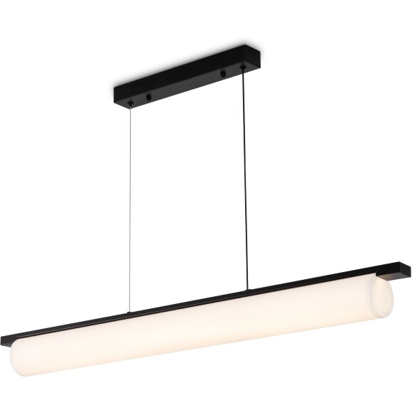 Freya Even FR5625PL-L45B Подвесной линейный светодиодный светильник, плафон белый текстиль, основание черный металл, 500x120x80мм, CCT перекл. цвет. температуры на драйвере, LED 20Вт 2700;3000;4000К 1050Лм CRI80 180° IP20 220В