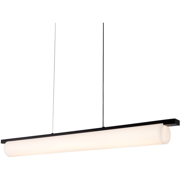 Freya Even FR5625PL-L45B Подвесной линейный светодиодный светильник, плафон белый текстиль, основание черный металл, 500x120x80мм, CCT перекл. цвет. температуры на драйвере, LED 20Вт 2700;3000;4000К 1050Лм CRI80 180° IP20 220В