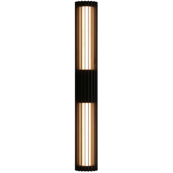 Favourite Asador 4827-2W Черный светодиодный уличный фасадный настенный светильник-цилиндр с плафонов вверх и вниз, высотой 61см, LED 18Вт 3000K 480лм CRI90 IP65 220В, размеры D120xW85xH610мм