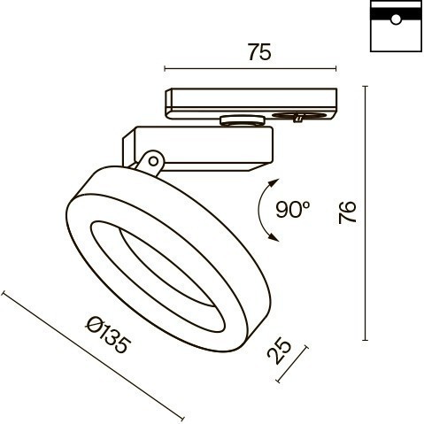 Однофазный двужильный светодиодный трековый светильник Maytoni Unity TR044-1-12W3K-W Rim 3000К 650Лм CRI85+ 110° 12Вт