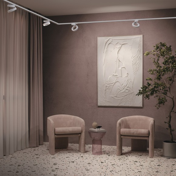 Однофазный двужильный светодиодный трековый светильник Maytoni Unity TR044-1-12W3K-W Rim 3000К 650Лм CRI85+ 110° 12Вт