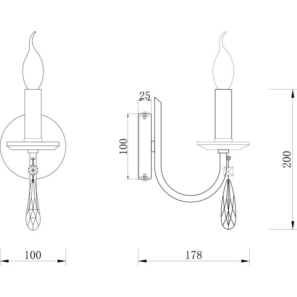 Бра Freya FR1006WL-01N Forte под лампу 1xE14 40W