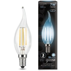 104801207 Лампа Gauss LED Filament Свеча на ветру E14 7W 580lm 4100К 1/10/50 104801207 Лампа Gauss LED Filament Свеча на ветру E14 7W 580lm 4100К 1/10/50