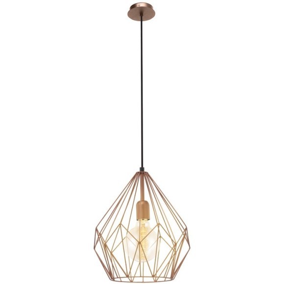 49258 Подвес CARLTON, 1x60W (E27), ?310, H1100, сталь, медный