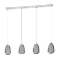 98616 Подвес ALOBRASE, 4х40W (E27), L1080, B150, H1100, сталь, хром/дымч. стекло, черный-прозрачный
