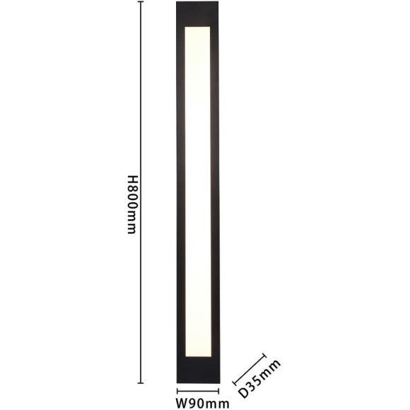4004-2W, настенный светильник, D35xW90xH800, 2xLEDx8W, 1512LM, 3000K, included