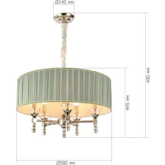 SL1121.103.05 Светильник подвесной ST-Luce Никель/Оливковый E14 5*40W OLEO SL1121.103.05 Светильник подвесной ST-Luce Никель/Оливковый E14 5*40W OLEO