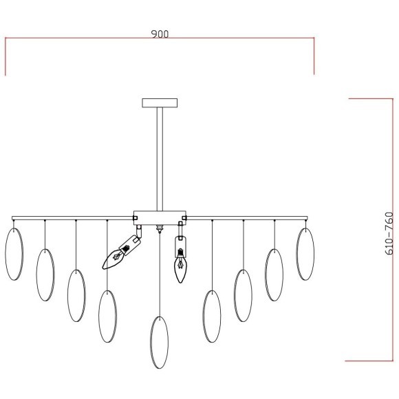 Люстра на штанге Freya FR5104PL-08BS2 Porto под лампы 8xE14 60W