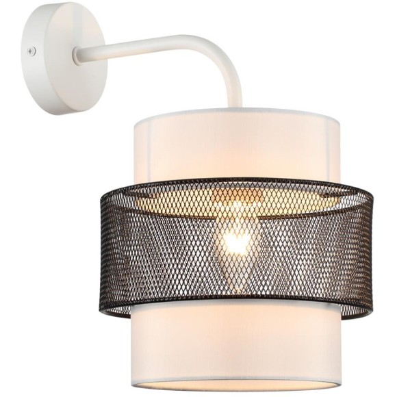 8002/1W MODERNI LN24 белый, черный металл/металл, текстиль Бра Е27 60W 220V ANIMAISA