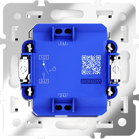 VLS010601 Выключатель с самовозвратом встраиваемый одноклавишный на 10 ампер (2200 Ватт) белого глянцевого цвета VOLTUM S70 (белый глянцевый)