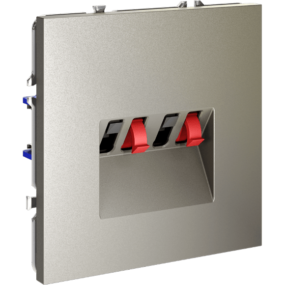 VLS060304 Розетка акустическая 4-местная для подключения динамиков и других звуковоспроизводящих устройств (для проводов сечением 0,5 — 4 ММ²) шелкового цвета VOLTUM S70 (шелк)