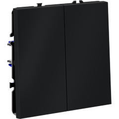 VLS020607 Выключатель с самовозвратом (звонковый) двухклавишный встраиваемый графитового цвета 10А (2200 Ватт) VOLTUM S70 (графит)