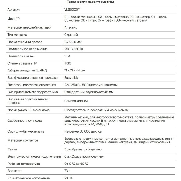 VLS020607 Выключатель с самовозвратом (звонковый) двухклавишный встраиваемый графитового цвета 10А (2200 Ватт) VOLTUM S70 (графит)