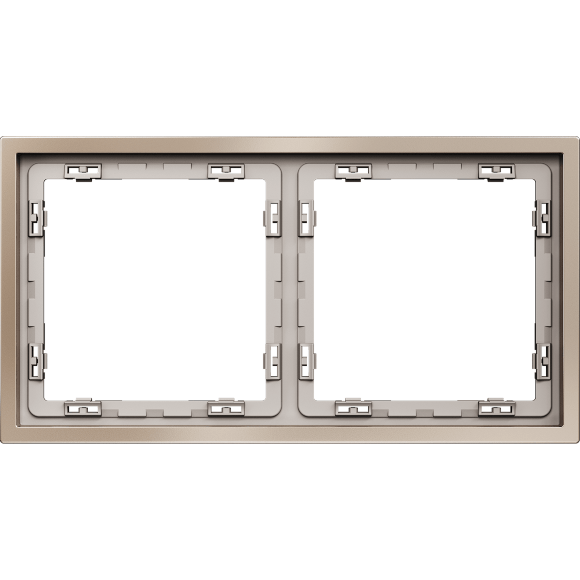 VLSM120210 Металлическая рамка для розеток и выключателей платинового цвета VOLTUM серии S70 Metal на 2 поста (платина)