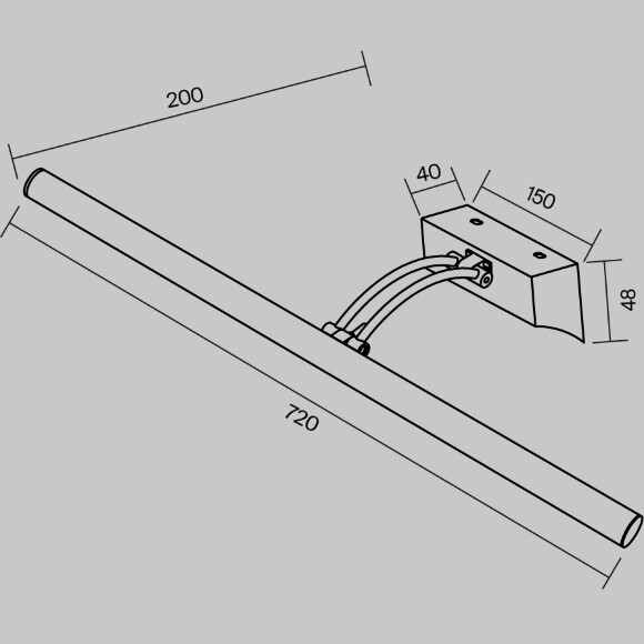 Декоративная подсветка Maytoni Fino MIR003WL-L16CH LED 16Вт 3000K 1200Лм 120° CRI80 хром, настенный светильник для картин и зеркал, поворотный вверх-вниз плафон, ширина 720 мм, современный интерьер