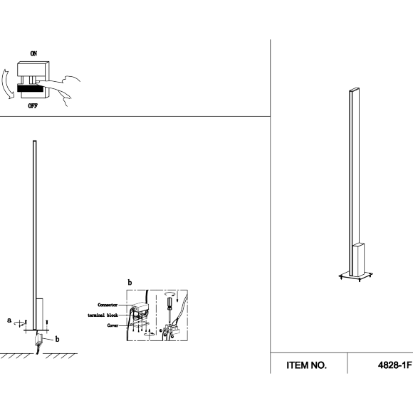 4828-1F Favourite Minimus Уличный столб LEDx25W, 750LM, 3000K, IP65
