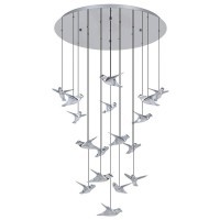 390402 PARATEBUENO 1 Светодиодный подвесной светильник диммируемый по TRIAC, 51Вт, 6460Лм, 3000К, хром, сталь, пластик