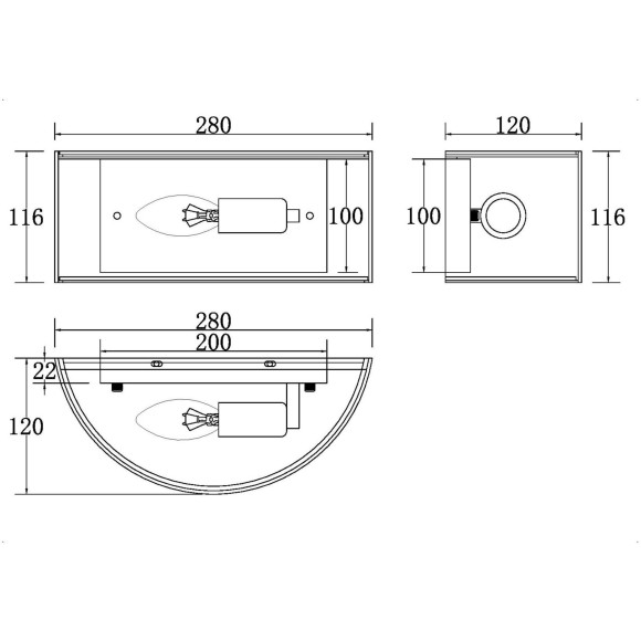 Бра Maytoni MOD096WL-01CH R IPple под лампу 1xE14 40W