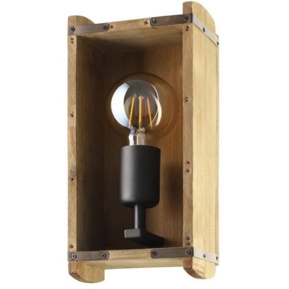 43593 Бра WOOTTON, 1Х40W, E27, L145, H270, A115, сталь/дерево, черный/коричневый