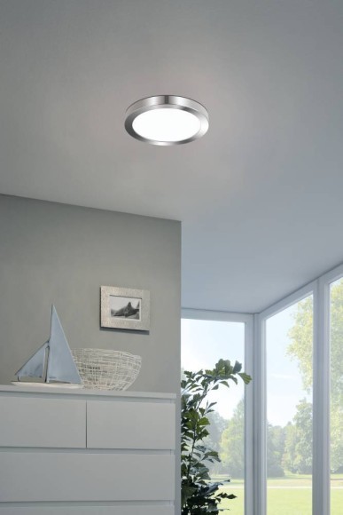 30892 Накладной светильник FUEVA 5, LED 20,5W, 2500lm, IP44, H28, ?285, сталь/пластик, белый/хром