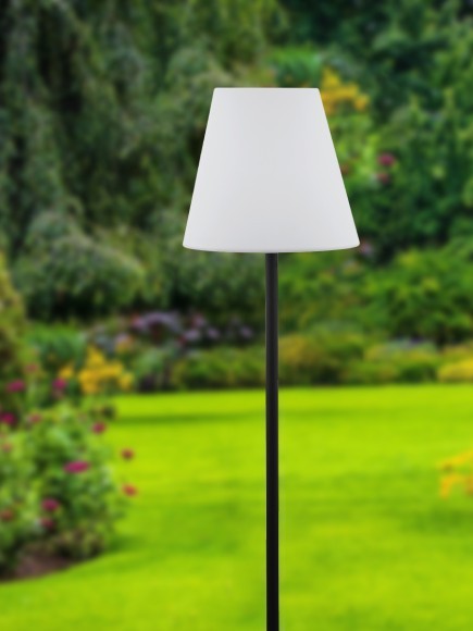 900296 Уличный напольный светильник ALGHERA, E27, 1X15W, IP44, H1485, ?390, пластик, черный/пластик, белый