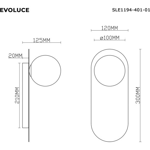 SLE1194-401-01 Светильник настенный Черный/Белый G9 1*5W 4000K TOCCO