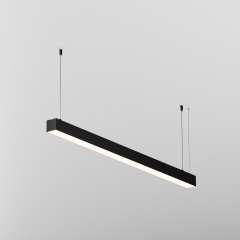 Maytoni LL312027 Подвесной линейный современный профильный светодиодный светильник 100 см, черный алюминий, белый матовый рассеиватель, LED 20Вт 3000K 1200Лм CIR90 120° IP33 220V, блок питания 220-24V в комплекте