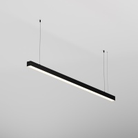 Maytoni LL312029 Подвесной линейный современный профильный светодиодный светильник 150 см, черный алюминий, белый матовый рассеиватель, LED 30Вт 3000K 1800Лм CIR90 120° IP33 220V, блок питания 220-24V в комплекте