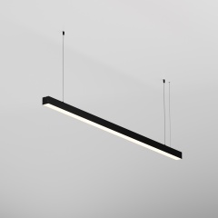 Maytoni LL312029 Подвесной линейный современный профильный светодиодный светильник 150 см, черный алюминий, белый матовый рассеиватель, LED 30Вт 3000K 1800Лм CIR90 120° IP33 220V, блок питания 220-24V в комплекте