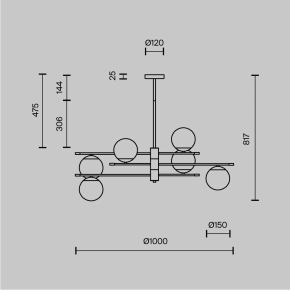 Подвесной светильник Maytoni MOD048PL-06G Подвесной светильник Maytoni MOD048PL-06G