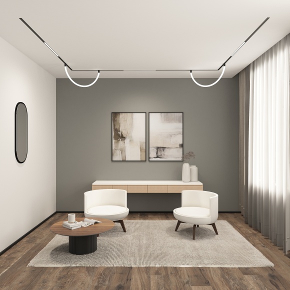 DK8060-BK Трековый магнитный светодиодный SMART (TUYA, Алиса, Wi-Fi, пам. настроек) светильник Denkirs SMART 220V CRI90+ 3000-6000К 1600Лм 360° 18Вт