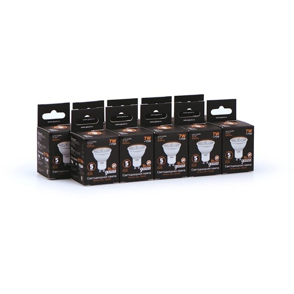 Лампа Gauss Black 7Вт 600Лм 3000К GU10 101506107