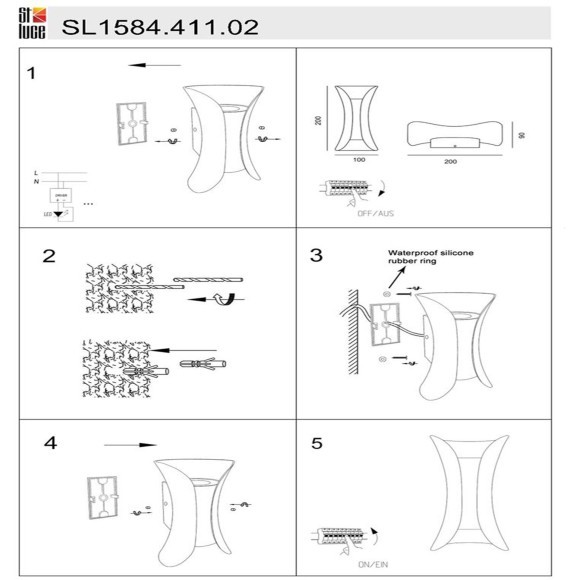 SL1584.411.02 Светильник уличный настенный ST-Luce Черный/Черный LED 2*5W 4000K COSETTO