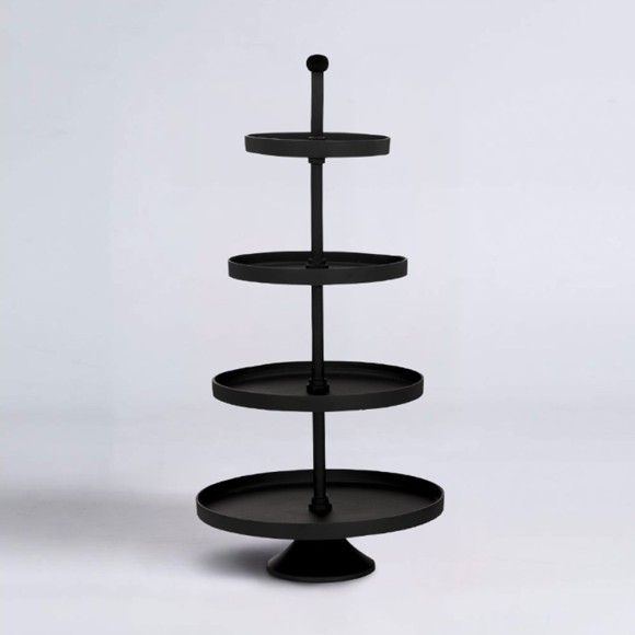 427648 BABIRIK Декоративное блюдо-этажерка H700 алюминий, черный 427648 BABIRIK Декоративное блюдо-этажерка H700 алюминий, черный