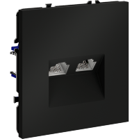 VLS060208 Розетка компьютерная двойная RJ45+RJ45 категории 6Е (для проводов CAT5-CAT6 до 10 Гбит/сек) черного матового цвета VOLTUM S70 (черный матовый)