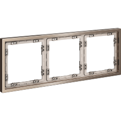 VLSM120310 Металлическая рамка для розеток и выключателей платинового цвета VOLTUM серии S70 Metal на 3 поста (платина)