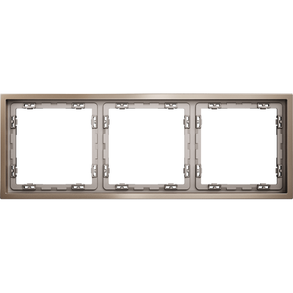 VLSM120310 Металлическая рамка для розеток и выключателей платинового цвета VOLTUM серии S70 Metal на 3 поста (платина)