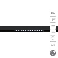 A4684PL-1BK Трековый магнитный диммируемый по 0/1-10V светодиодный светильник Arte Lamp Linea 2.0 CRI90+ 4000К 1100Лм 24° 12Вт
