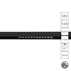 A4684PL-1BK Трековый магнитный диммируемый по 0/1-10V светодиодный светильник Arte Lamp Linea 2.0 CRI90+ 4000К 1100Лм 24° 12Вт