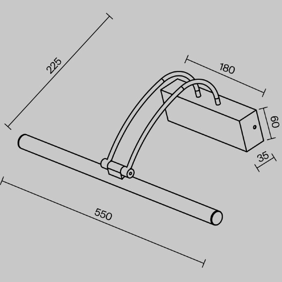 Настенная LED подсветка Maytoni Finelli MIR004WL-L12B 12Вт 3000K 800Лм 120° CRI80 чёрная, матовый металл, светильник для зеркал и картин, поворотный шарнир у плафона, без выключателя на корпусе