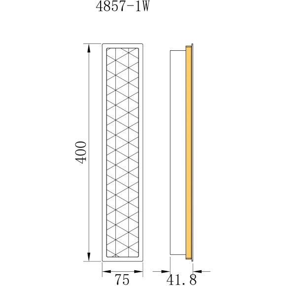 Favourite Primum 4857-1W Настенный светодиодный светильник бра высотой 40см, плафон перламутровый акрил мозаика ракушка, LED 20Вт 3000K 840Лм CRI90 IP20 220В, размеры D40xW75xH400мм