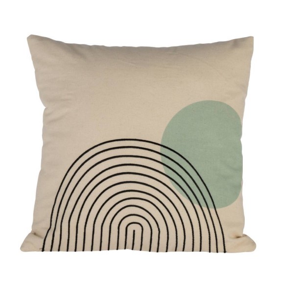 420121 BERHALA Подушка декоративная, наволочка 100% хлопок, наполнитель полиэстер, кремовый, мятный, L450, B450