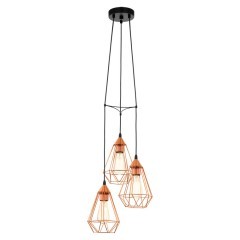 94196 Подвес TARBES, 3x60W (E27), ?310, H1100, сталь, пластик, медный, черный кабель