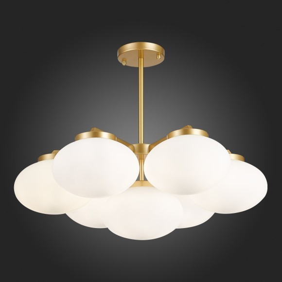 SL1503.203.07 Люстра подвесная ST-Luce Золотистый/Белый E27 7*40W MODICA SL1503.203.07 Люстра подвесная ST-Luce Золотистый/Белый E27 7*40W MODICA