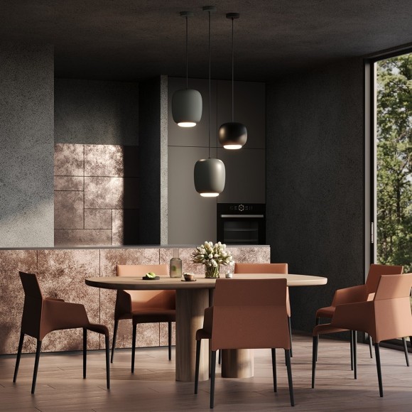 MOD466PL-L12GR3K Подвесной светодиодный светильник с серым металлическим плафоном, 12Вт, 180°, CRI90, 3000К, 1100Лм Maytoni Brio