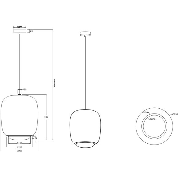 MOD466PL-L12GR3K Подвесной светодиодный светильник с серым металлическим плафоном, 12Вт, 180°, CRI90, 3000К, 1100Лм Maytoni Brio