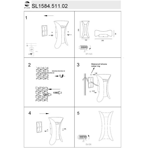 SL1584.511.02 Светильник уличный настенный ST-Luce Белый/Белый LED 2*5W 4000K COSETTO